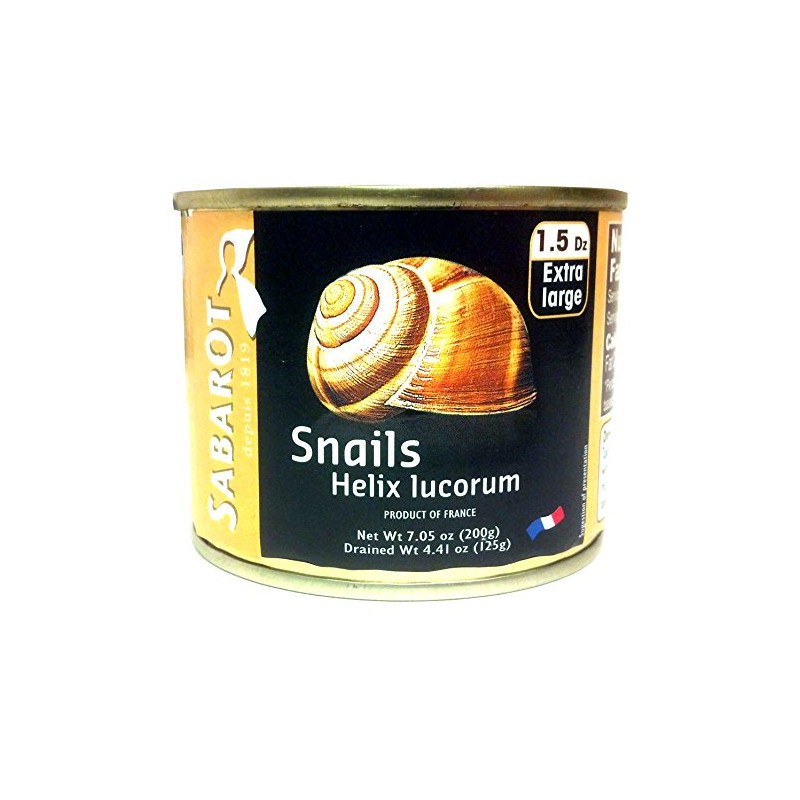 Sabarot Escargot Snails, 18 Extra Large Snails (Helix Lucorum), Imported