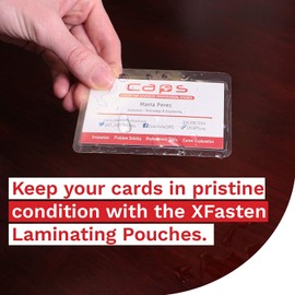 XFasten Self-Sealing Laminating Pouches Business Card Size, 9.5 Mil and Hard Self Laminating Business Cards Pouch (Pack of 50)