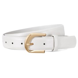 JASGOOD Women Leather Belts Plus Size Faux Leather Belt for Jeans Pants Fashion Ladies Waist Belt with Gold Buckle