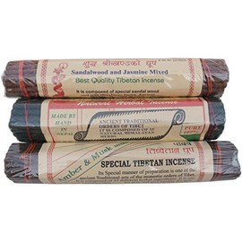 Pack of 3 Nepalese Herbal Incense Lord Buddha Goja Natural Herbal Sandalwood & Jasmine Amber & Musk Snow Lion (San/Jas & N.Herb & Amb/Musk)