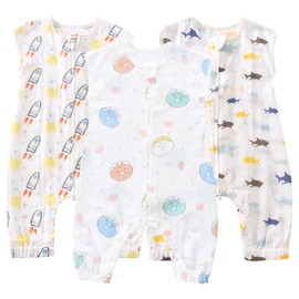 TADO MUSLIN Organic Cotton Baby Sleep Sack - 3 Pack Split Leg Wearable Blanket, 0.5 TOG Breathable Sleeveless Sleeping Sack with YKK Zipper for Toddlers