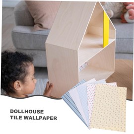15 Sheets Doll House Wallpaper Mini House Wall Stickers Mini Wall Paper Peel and Stick Mini House Wallpaper Doll House Wall Stickers Doll House Wall Decor Wallpaper for Doll House