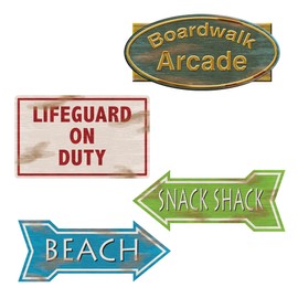 Beistle 57502 Beach Sign Cutouts, 4 per Package
