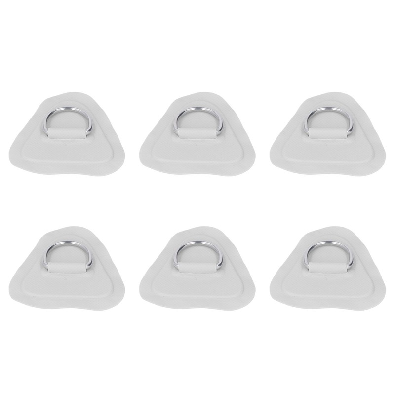 6Pcs PVC D Ring Patch Elastic Rope Set Stainless Steel