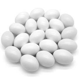 20 PCS Wooden Fake Eggs,White Easter Eggs,Fake Chicken Eggs Dummy Egg for Craft Pretend Play Kitchen Accessories,Food Toy,Home Decor,DIY Painting