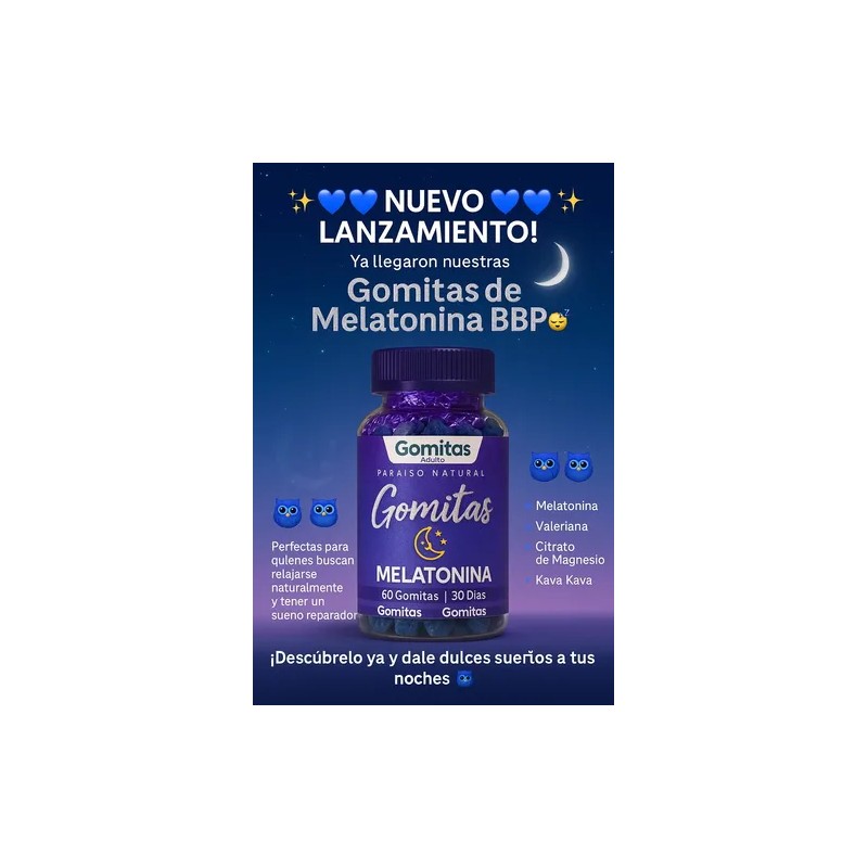 Gomitas Melatonina Bbp 60 Pzs Paraiso Natural Dormir