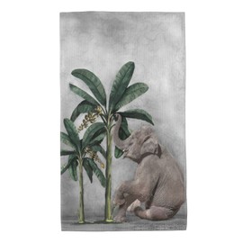 Ohiokwei - Toallas de mano con patrón de elefante, ultra suaves, altamente absorbentes, para baño, hotel, gimnasio y spa (27.5 x 15.7 pulgadas)