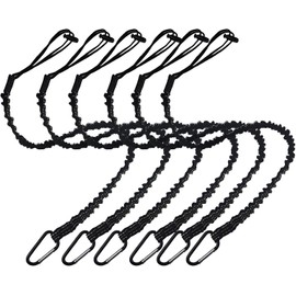 Pack of 6 Tool Safety Lanyard, Tool Fall Protection, Extendable Safety Lead with Carabiner Hook, Tool Fall Protection, Tool Lanyard for Working at Height