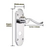 Probrico Chrome Internal Door Handle with Lock, Bathroom Door Lock,