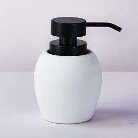 White Black Hand Soap Dispenser, Ceramic Liquid Soap Dispenser for Bathroom Countertop, Bathroom Lotion Dispensers, 11oz