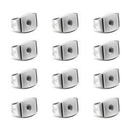 TGNEL 12pcs Pure Titanium Earring Backs Replacements Suit for 0.7-0.8mm Posts, Nickel Free Hypoallergenic Butterfly Backs for Studs for Women Men