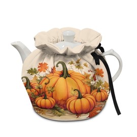 Kathyboom Fall Pumpkin Tea Cozy for Teapots,Resistant Kettle Cover Heat Resistant Breakfast Warmer Keep Warm Home Kitchen Thanksgiving Decorative Accessories