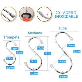 Ganchos para Colgar en Forma de S de Acero Inoxidable 45 Piezas Colgantes para Utensilios de Cocina, Baño, Recámara, Sartenes, Ropa, Bolsas, 3 Tamaños 6/9/12 Cm