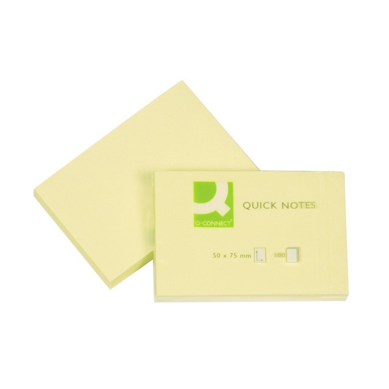 Q-Connect Repositionable Quick Notes 51 x 76mm Yellow (Pack of