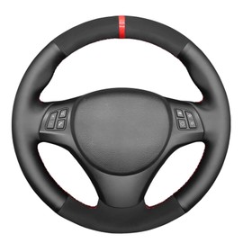 MEWANT Handgenähte Lenkradhülle für 1er E87 / E81 / 1er / E88 / 1er M E82 / 3er E90 / E91 (Touring) / E92 Coupe / E93 Cabrio / X1 E84 / M3 E90 Sedan / E92 Coupe / E93