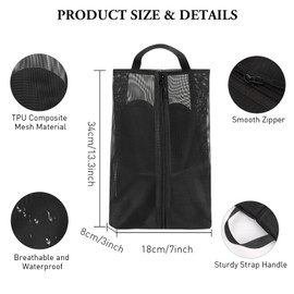 2PCS Travel Shoe Bags, Shoes Storage Bag with Sturdy Zipper, Portable Shoe Packing Organizer, Unisex Shoe Pouch for Travel or Home Storage