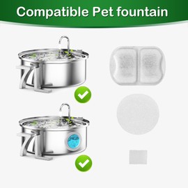 Cat Water Fountain Filter,Cat Fountain Filters Compatible 7L Stainless Steel Pet Fountain,Dog Water Fountain Filter Replacement (16 Pack)