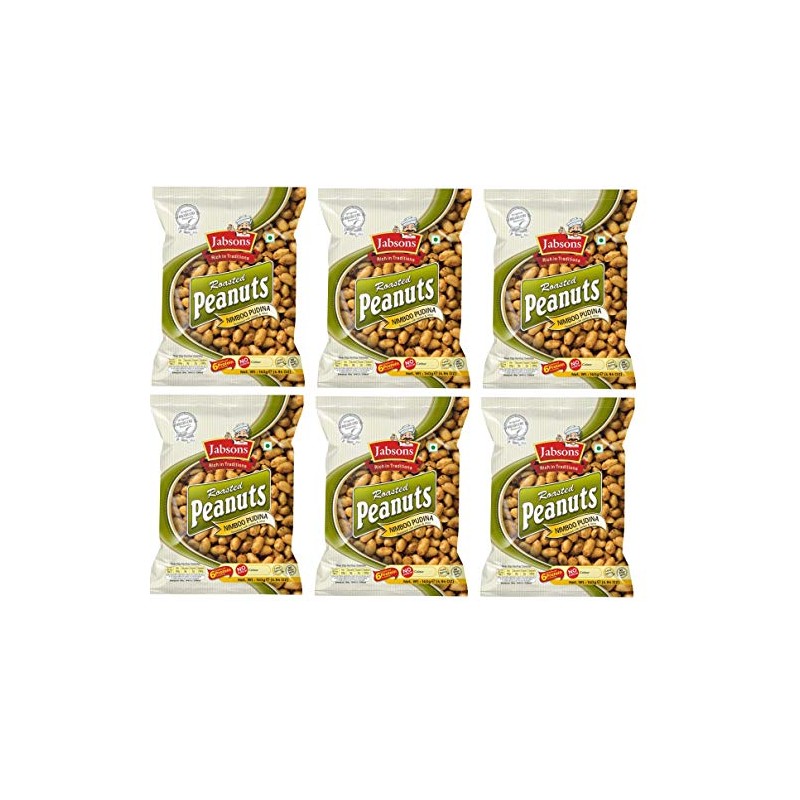 Jabsons Roasted Peanut (Nimboo Pudina Flavour) 140gm - Pack of