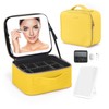 Gdsshuhung Makeup Bag with Mirror | Partitionable Professional Makeup Organizer