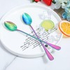 Guduling 4 Pcs Rainbow Sundae Spoons,Rainbow Teaspoons,Coffee Spoon,Stainless Long Handled