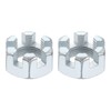 sourcing map 3/4-16 UNF Hexagon Slotted Nut, Grade 6.8 Zinc-Plated