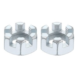 sourcing map 3/4-16 UNF Hexagon Slotted Nut, Grade 6.8 Zinc-Plated Carbon Steel Hex Nuts Good for Machinery Repairing, Silver, 2Pcs