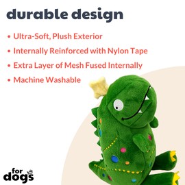 Huxley & Kent for Dogs | Tree Rex 2.0 (Small) | Holiday Christmas Power Plush Dog Toy with Squeaker | Funny Dog Gift | Fun, Durable, and Safe | H&K Squeaky Dog Toys