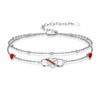 KoyeKei Infinity Heart Anklet for Women July Birthstone Layered Ankle