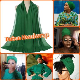 Head Wraps for Women Stretch Headwraps Large Hair Wraps Hijab Scarves for Head Scarf Turban Headbands (Green, One size)
