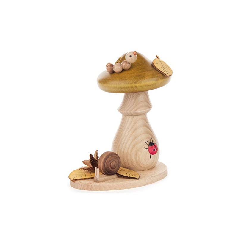 Drechslerei Kuhnert - Smoke Figurine, Smoking Mushroom, Approx. 14 cm,