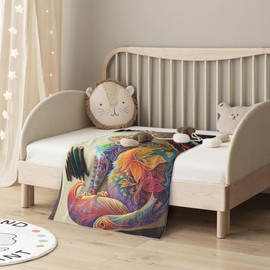 E-RIDES 76x100CM Baby and Pet Blanket - Hand-Drawn Colorful Cats Blanket Throw for Nursery, Toddlers and Pets, Cozy and Warm, Ideal for Cribs and Pet Beds - Perfect Newborn Baby Gift