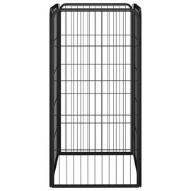 BLUECC Dog Playpen 4 Panels Black 19.7"x39.4" Powder-Coated Steel Dog Fence Dog Kennel