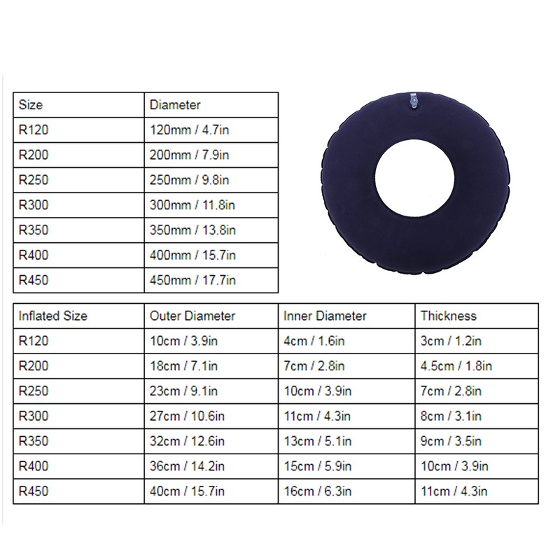 Bedridden Patient Wheelchair Inflatable Anti Bedsore Seat Cushion Pad Mat(R400