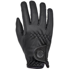 Harry Hall Horse Riding Gloves for Women with Soft Fleece Lining | Perfect Equestrian Durable Gloves for Autumn Winter with Glitter Details | Black, Size: Large