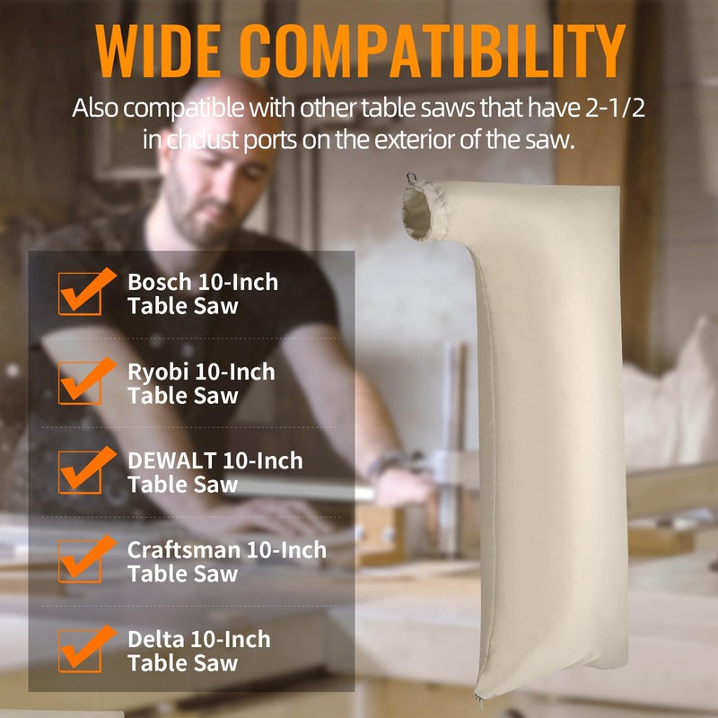 CCTIVED Extra Large Table Saw Dust Collector Bag Compatible for