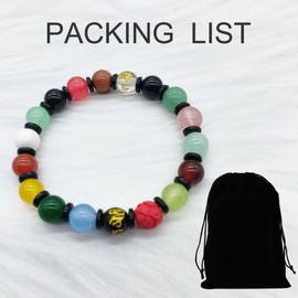 Widamin Chakra Bracelet, 8 mm Natural Stone Lava Healing Stones Bracelet, Yoga Bracelets for Men and Women, Rubber Crystal