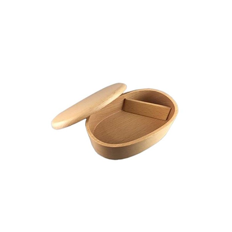 Maruju Beech Hollow Out Lunch Box, Oval with Band