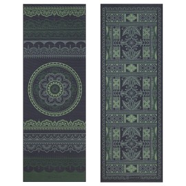 Gaiam Yoga Mat Premium Print Reversible Extra Thick Non Slip Exercise & Fitness Mat for All Types of Yoga, Pilates & Floor Workouts, Boho Folk, 6mm