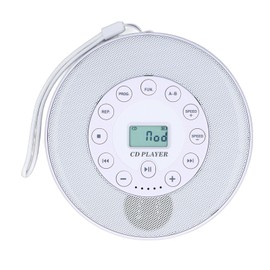 Portable CD Player, Compact BT CD Player with Speaker, Anti Skip, Built in Microphone, Support Burn to USB, Recording to USB, for Car MP3 (White)