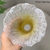 Bieye LS19 Lily Flower Blown Glass Lampshade (Yellow White, Opening