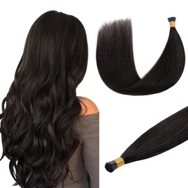 DOORES I Tip Hair Extensions Human Hair, Dark Brown 50g/50s 24 Inch, I Tip Remy Hair Extensions Natural Hair Extensions Itip Extensions Cold Fusion Hair Extensions Straight Hair Extensions