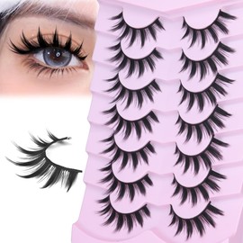 Manga Lashes Anime False Eyelashes 16MM Thick Fake Eyelashes Japanese Style Spiky Wispy Cosplay Lashes 7 Pairs Natural Look Doll Eye Lashes Pestañas Postizas by WTVANE