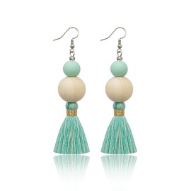Light Green Earrings for Women Danging Handmade Green Tassel Earrings for Women