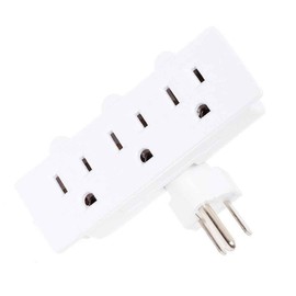 iGoto AM04 Multicontacto triple aterrizado, color blanco, 125 V, 15A