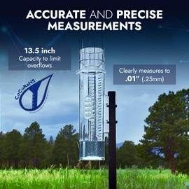 Climalytic Tropo Rain Gauge & Snow Gauge - Freeze-Proof All Weather Gauge for Extended Outdoor Use - Large 13.5” Capacity - Professional, CoCoRaHS-Approved Accuracy - Easy-to-Use Rain & Snow Meter