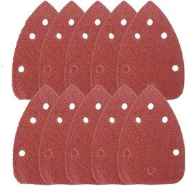 myoseya Sanding Paper Sanding Discs Triangle 6 Holes Sanding Disc Pads for Sanding Sanding Metal Wood Polishing 140*140*98mm 10pcs #60