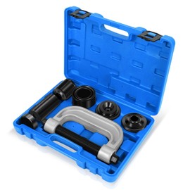 Auto Dynasty 10 Piece Heavy Duty Ball Joint Separator Press Removal & Install Tool Set with Adapters Universal for Most 2WD 4WD Cars and Light Trucks, Blue