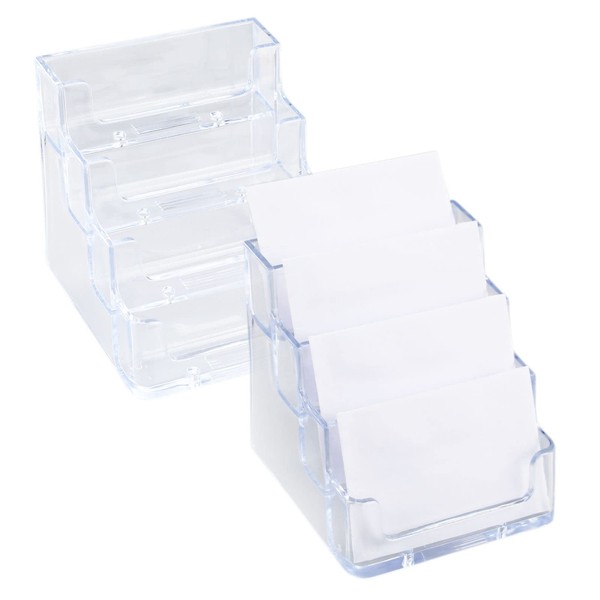 Acrylic Business Card Holder 2 Pieces Business Card Holder with