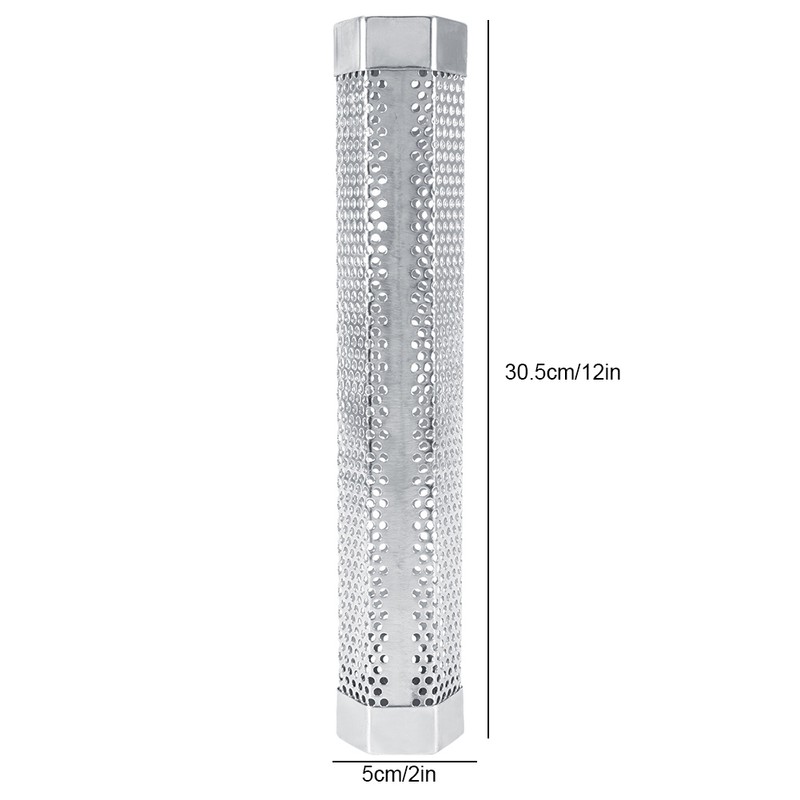 Pellet Smoker Tube Hexagonal Stainless Steel BBQ Pipe Outdoor Mesh