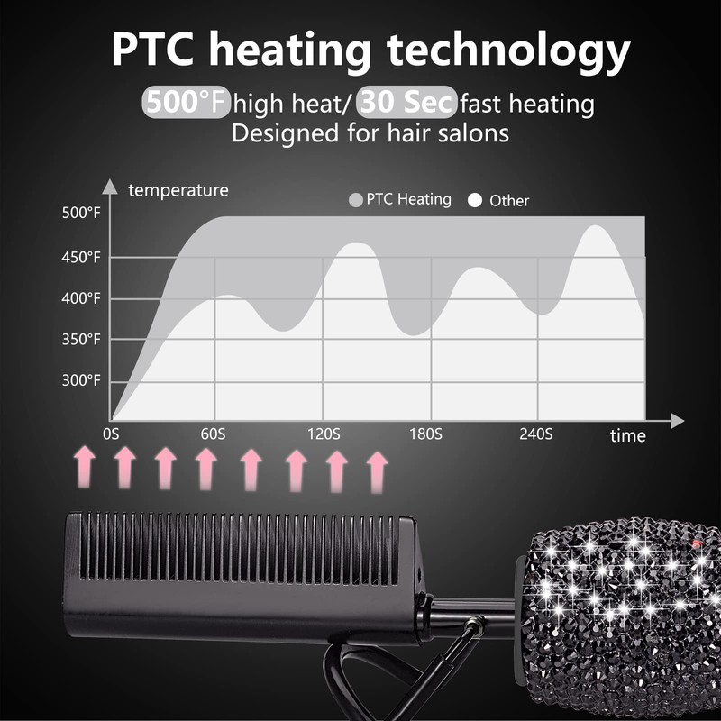 DAN Technology LCD Screen Digital Display Diamond Shaped Hot Comb,